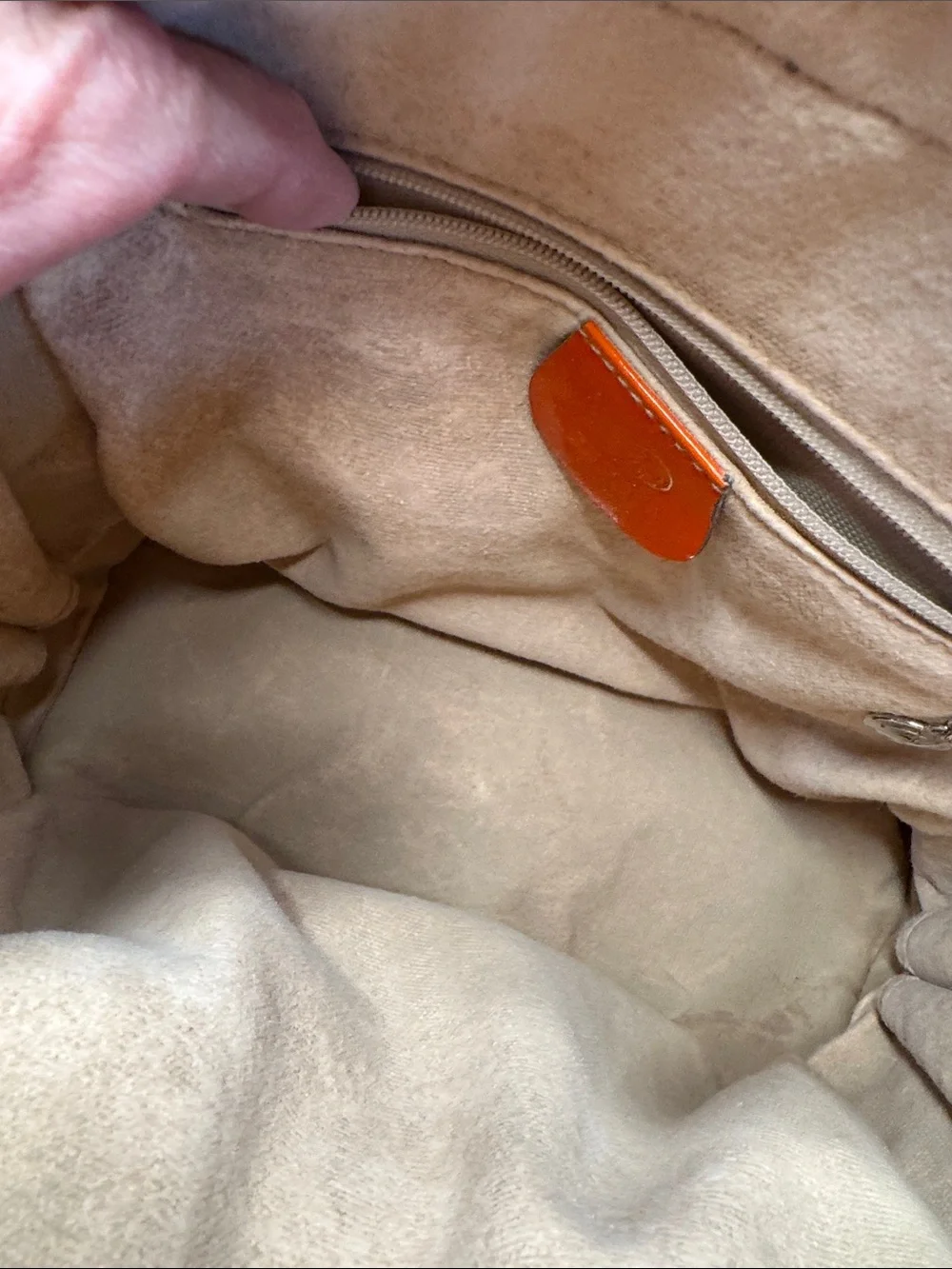 Gucci Coral Canvas & Orange Patent Leather TopZip Satchel/Crossbody Bamboo Pulls